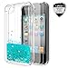 LeYi for iPhone 4S Case for Girls Women, Cute Shiny Glitter Moving Quicksand Clear TPU Protective Phone Case Cover for iPhone 4/ 4S/ 4G Turquoise