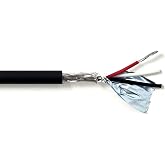 KWANGIL 18AWG 3C AMSB Shielded Cable Wire, AWM 2464 Matte Black 25FT | Highly Flexible, 300V 80C, Str TC, SR-PVC Ins, OS+TC Brd, PVC Jkt, CNC Machine, Stepper Motor, VFD Spindle