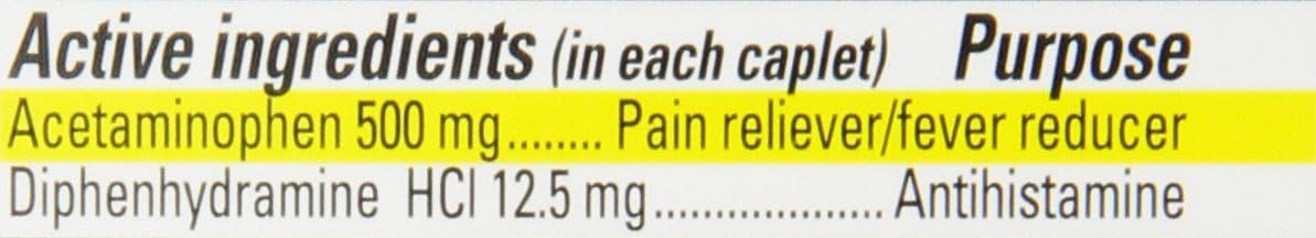 Percogesic Extra Strength, Acetaminophen and Diphenhydramine, 60 Tablets: Health & Personal Care
