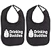Milk Drinking Buddies Twin Set Unisex Newborn Baby Soft 100% Cotton Bibs