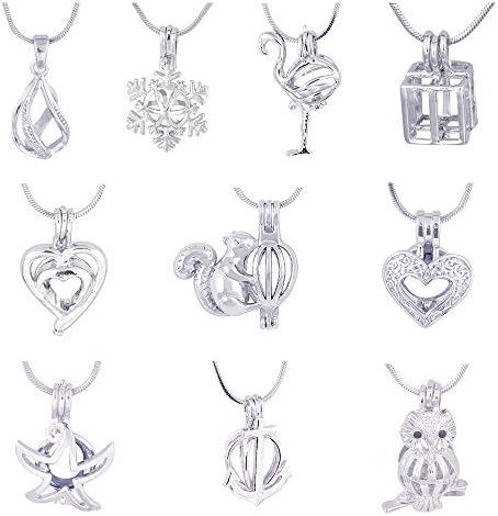 10 Pcs Mix Jewelry Making Supplies Alloy Love Squirrel Bead Cage Pendant for Jewelry Making,Add Perfume and Essential Oils to Create a Scent Diffusing Pendant 