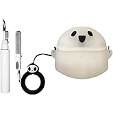 [3 in 1] SKPY Cute Case Compatible with SHOKZ OpenDots ONE with Ring and Cleaning Kit,Soft Silicone 3D Cartoon Design Rugged Shockproof Cover for OpenDots ONE Women Men