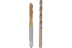 uxcell M5 x 0.8 Spiral Flute Tap 4.2mm Drill Bit Set, Metric Titanium Plated M35 Cobalt High Speed Steel Machine Threading Sc