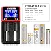 Universal Rechargeable Battery Charger with LCD Display for A AA AAA AAAA C SC LiFePO4 Li-ion IMR Ni-MH Ni-Cd 10440 14500 16340 18650 RCR123 26650 Rechargeable Batteries (2 Slot)