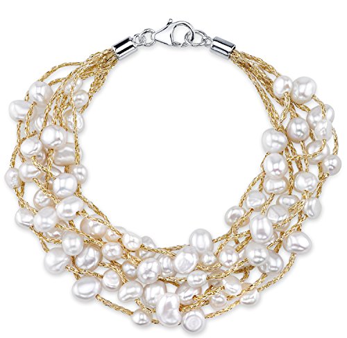 4mm white freshwater cultured pearl mila bracelet