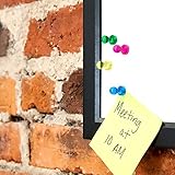 24 Acrylic Magnetic Push Pins - Assorted Colors - Perfect Magnet Set for Fridge and Refrigerator, Whiteboards, Dry Erase Boards, Maps and Teachers