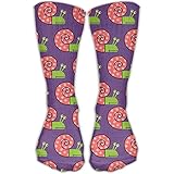 Unisex Casual Crew Socks Snail Shell With Pink On