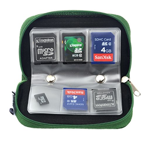 image for Foxnovo 22-Slots SD SDHC MMC CF Micro SD Memory Card Holder Pouch Case