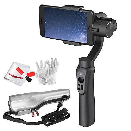 Zhiyun Smooth-Q 3 Axis Handheld Gimbal for Smartphone Up to 6" No More Counterweight, Freely Switch Standard/Vertical Shooting, 8hrs Run-Time, Buttons to Photo/Record/Zoom In/Out - Black