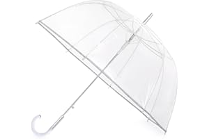 G4Free 52 inch Clear Bubble Umbrella, Large Canopy Transparent Dome Coverage Stick Umbrella with Reflective Strip, J Hook Handle European Style for Weddings,Prom, Graduation and Outdoor Events