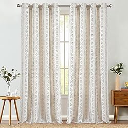 jinchan Boho Curtains Linen Curtains for Living