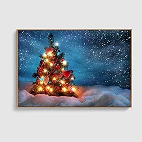 Framed Canvas Home Artwork Decoration Merry Christmas Canvas Wall Art for Living Room, Bedroom - 16x24 inches