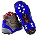 Ice Grips, Ice and Snow Grips Cleat Over Shoe/Boot Traction Cleat Rubber Spikes Anti Slip 10 Steel Studs Crampons Slip-on Stretch Footwear (Medium, Blue)