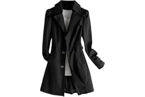 Women Trench Coat Mid Length Single Breasted Spring Fall Casual Elegant Female Outerwear