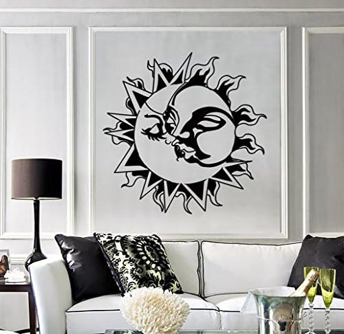 Negativ Wall Decal Sun Kissing Moon Love Vinyl Removable Mural Art Decoration Stickers for Home Bedroom Nursery Living Room Kitchen