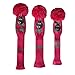 Scott Edward Stripes Style Knitted Golf Club Head Covers Set of 3, fit for Driver Wood(460cc), Fairway Wood, Hybrid(UT), for Men/Women Golfers, Individualized Looking and Washable (Pink Grey)