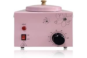 FHATSJ Portable Single Pot Wax Warmer for Painless Hair Removal, Fast Temperature Adjustable Wax Heater with Large Wax Pot for Facial Skin Body SPA Salon Equipment Beauty Salon (Pink-Single Pots)