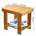 Famistar Kids Small Bamboo Stool,Multfunctional Anti-Slip Lightweight Step Stool Seat With Storage Shelf/Foot Pads