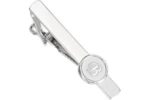 PATIKIL Tie Clips for Men, 26 Letters Cuff Links Initial Ties Pins Bar Unique Alphabet Necktie Clip
