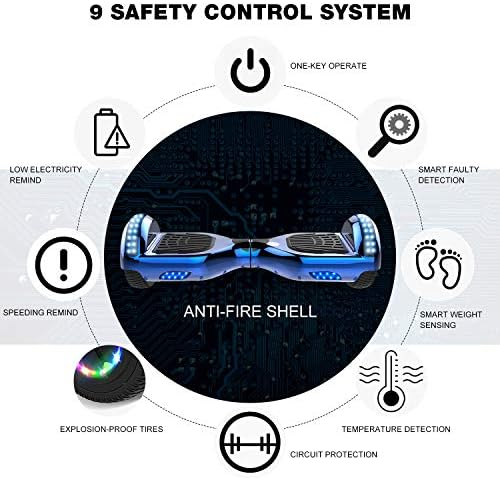 GeekMe Gyropode 6.5 Pouce Hoverboard électrique Auto-équilibré Bluetooth Intégré Moteur 700W pour Enfants et Adultes