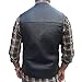 2Fit Men's Black Genuine Leather 10 Pockets Motorcycle Biker Vest New S To 6XL (Large (CHEST 42 INCHES))