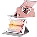 BENTOBEN iPad Mini Case Rotating, iPad Mini 2/3 Case Glitter, Slim Bling Faux Leather Kickstand Smart Cover Auto Sleep Wake 360 Degree Rotating Protective Tablet Case for iPad Mini 1/2/3, Rose Gold