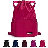 ZOORON Waterproof Drawstring Gym Backpack Bag for Men & Women, Sport Gym Sack Mini Travel Daypack