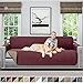 Sofa Shield Couch Slip Cover with Patented Strap, Cushion Protector, US Designed Reversible Stain and Dog Tear Resistant Slipcover, 78 inch Seat, Washable Covers for Dogs Pets, Burgundy Tan