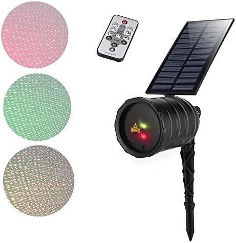 Solar Laser Light LED Projector Laser Lights Red &amp; Green Outdoor Christmas Solar-Powered Laser Lamp Spotlights LEDs Show for Lawn Birthday Halloween Party KTV Wedding Night Club Decoration