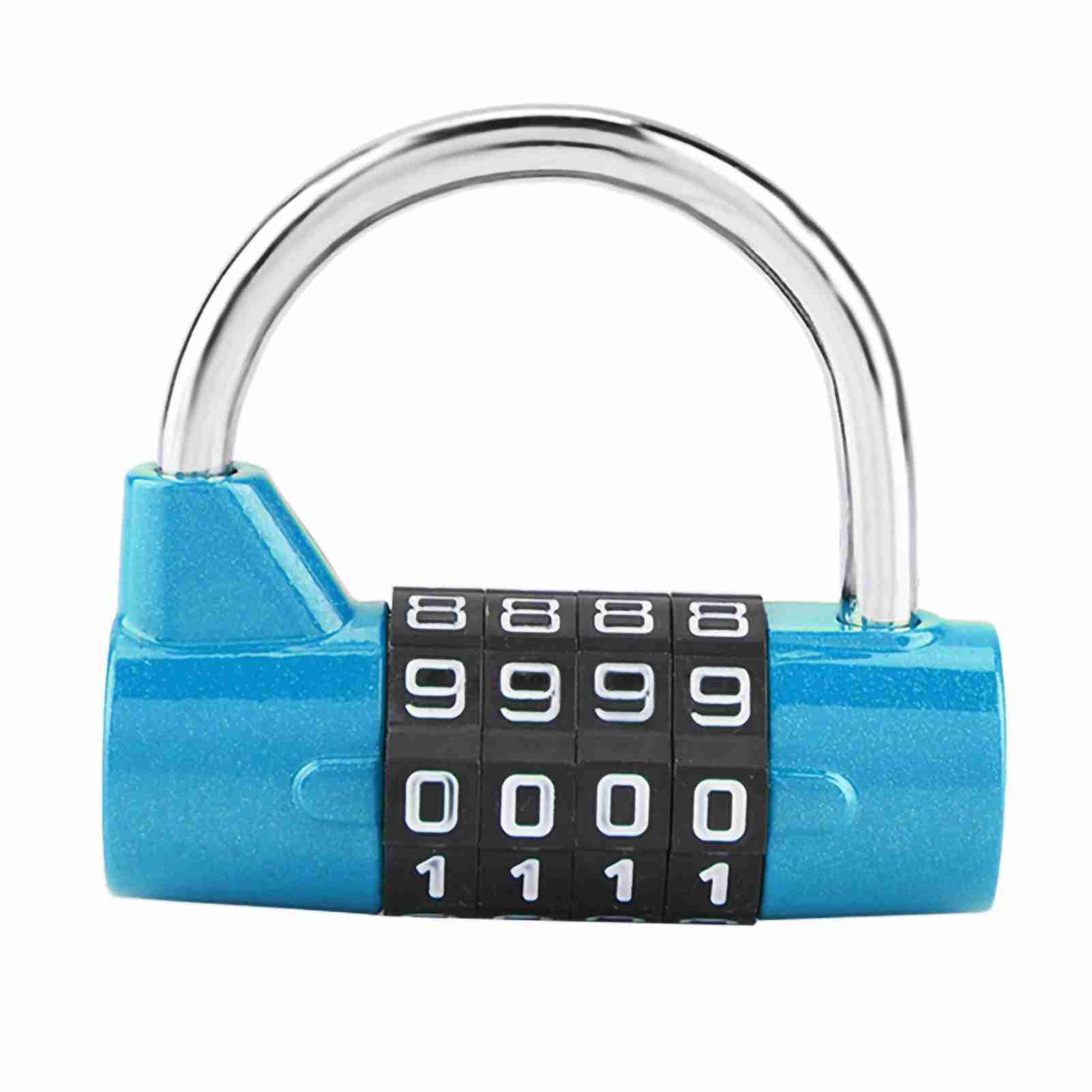 WGFOIP 4 Digit Combination Padlock, Waterproof Code Padlock Security Password Lock Gym Locker for Gate, Door, Shed (Blue)