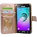 J3 case,Express Prime case, Amp Prime case, Arae Galaxy J3 Wallet Case with Kickstand and Flip Cover, Rosegold