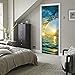 Fymural Door Wall Mural Wallpaper Stickers--Ocean Wave Vinyl Removable 3D Decals 30.3x78.7