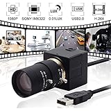 AILIPU Webcam 1080P Manual 5-50mm Varifocal Lens Low Illumination USB Camera Sony IMX322 Sensor Web Camera for Android/Linux/Windows Industrial