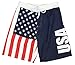 Calhoun Men's Americana USA Flag Fourth of July Swim Board Shorts (USA, Large)