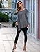 Hotouch Womens Long Sleeve Blouse Shirts Solid Casual Blouses Shirt (Grey XL)