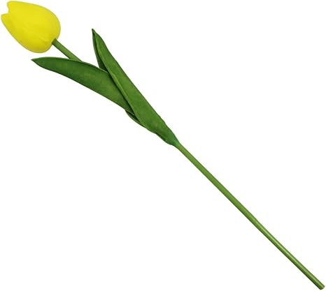 Amazon Ourwarm可愛いチューリップ 造花 手作りブーケ フラワーアレンジ インテリア飾り 本物みたい ギフト ウェディングフラワー造花 鉢花 インテリア 人工植物 黄色 1本 造花 オンライン通販
