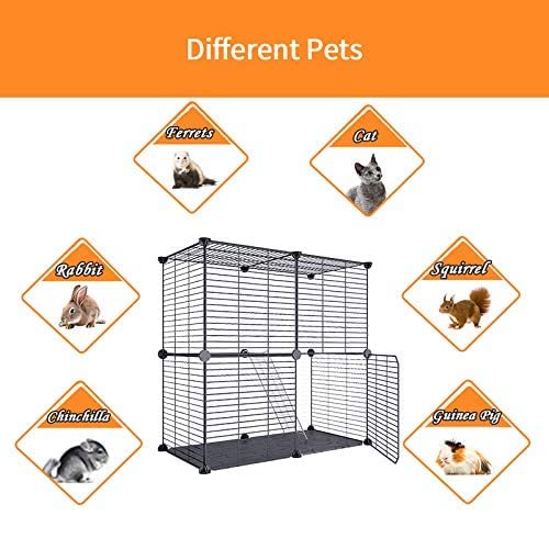 Eiiel Small Animal Cage with Dense Dense Metal Wire , 2x2x3 Cat Kitten
