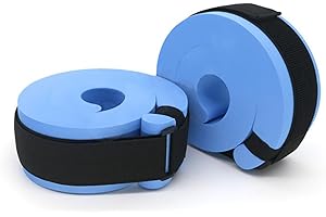Set of 2 Foam Swim Aquatic Cuffs, Water Aerobics Float Ring Fitness Exercise Set, Water Weights for Pool Exercise, Ankles Wei