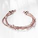 YamaziHD Fashion Jewelry Austrian Crystals Rose Gold Plated Multi-Strand Unique Bracelet for Women Girls (Big size)