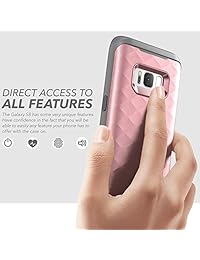 Carcasa resistente de cuerpo completo con protector de pantalla incorporado para Samsung Galaxy S8+ Plus por Clayco [Hera Series] (lanzado en 2017), Dorado rosado