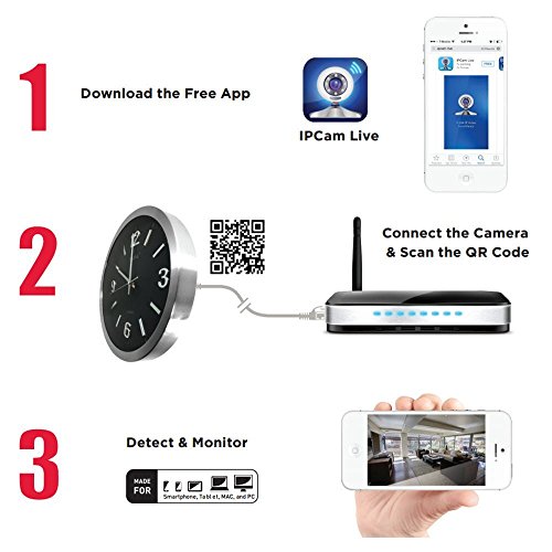 Securityman App Based, Hidden Spy Surveillance Wall Clock iSecurity Camera with Motion Detection and Real Time Monitoring (CLOCKCAM-WIFI) - Thumbnail 7