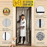 Lazy Monk Magnetic Screen Door with Magnet Closure I Doorway Mosquito Net Bug Mesh | Pet Friendly Patio Insect Screen Curtain Cover I Upgraded Version up to 39" x 82" Max anti Moskito & Fly