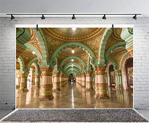LFEEY 5x3ft Mysore Palace Backdrop Famous Scenic Spots in India Photography Background Outstanding Designs Historic Building Indoor Decors Wallpaper Photo Studio