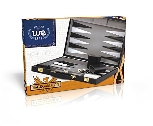 WE Games Black Backgammon Set- 14.75 inches