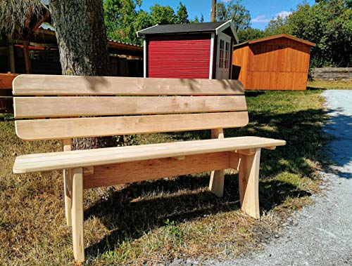 Mega Holz 3-Sitzer Gartenbank aus massiver Kiefer 118 cm | Holzbank Parkbank Balkonbank – Bild 5