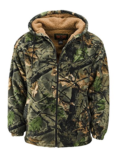 Trailcrest Men's Sherpa Lined Fleece Camouflage Hunting jacket XX-Large Highland Timber