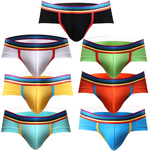 Men's underwear,Astarin Rainbow Low Rise Modal Briefs Pack (X-Large, 7-Pack)
