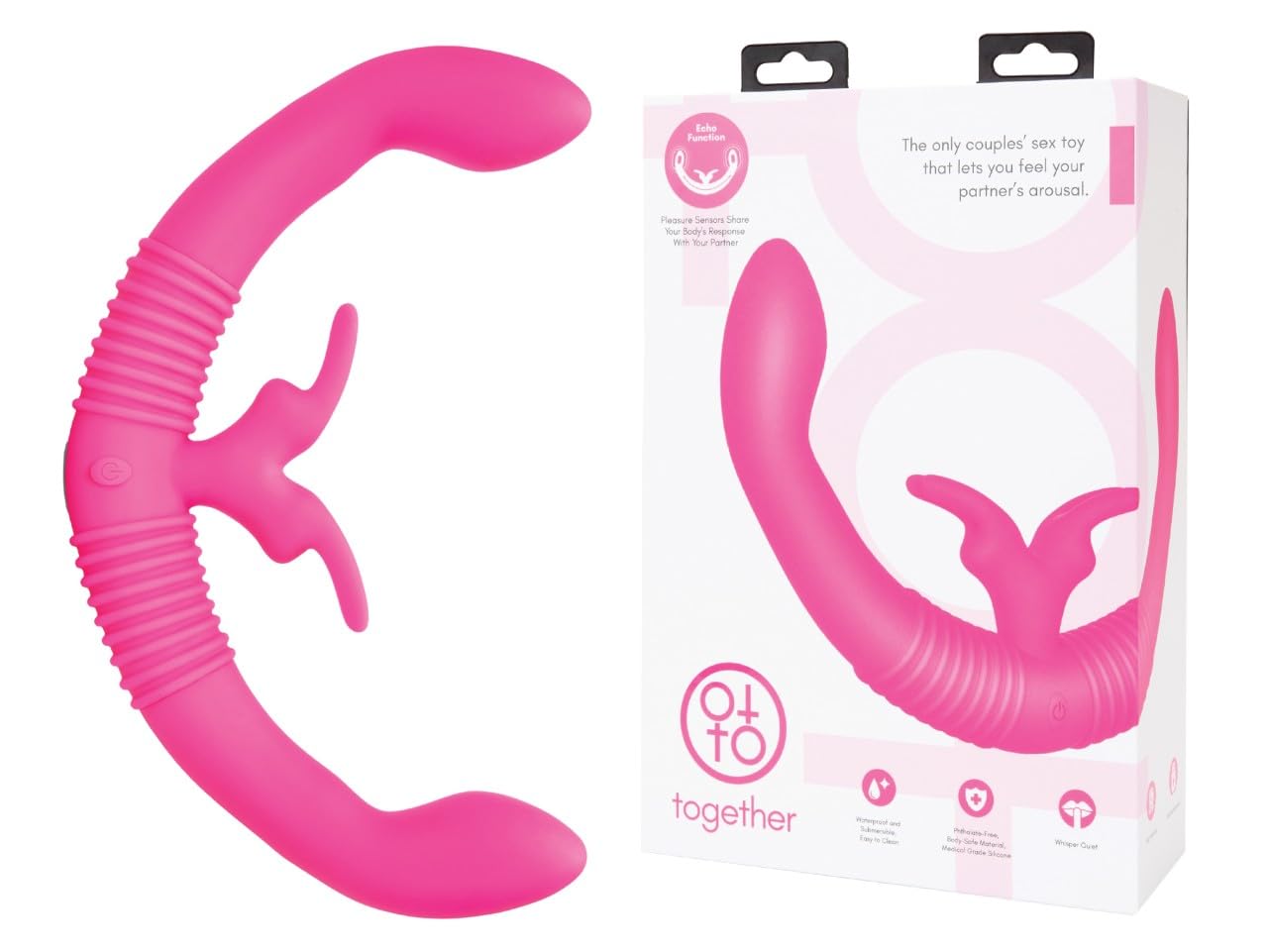 Together Double Ended Rechargeable Vibrator in Pink