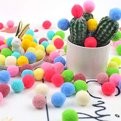 DomeStar Pom Poms, 300 PCS 1 Inch Pompom Balls Colorful Pom Pom Balls Puff Balls Craft Pompoms for DIY Creative Crafts Decorations