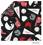 Funkins Cloth Napkin/Placemat for Kids: Baseball Buddies, Black